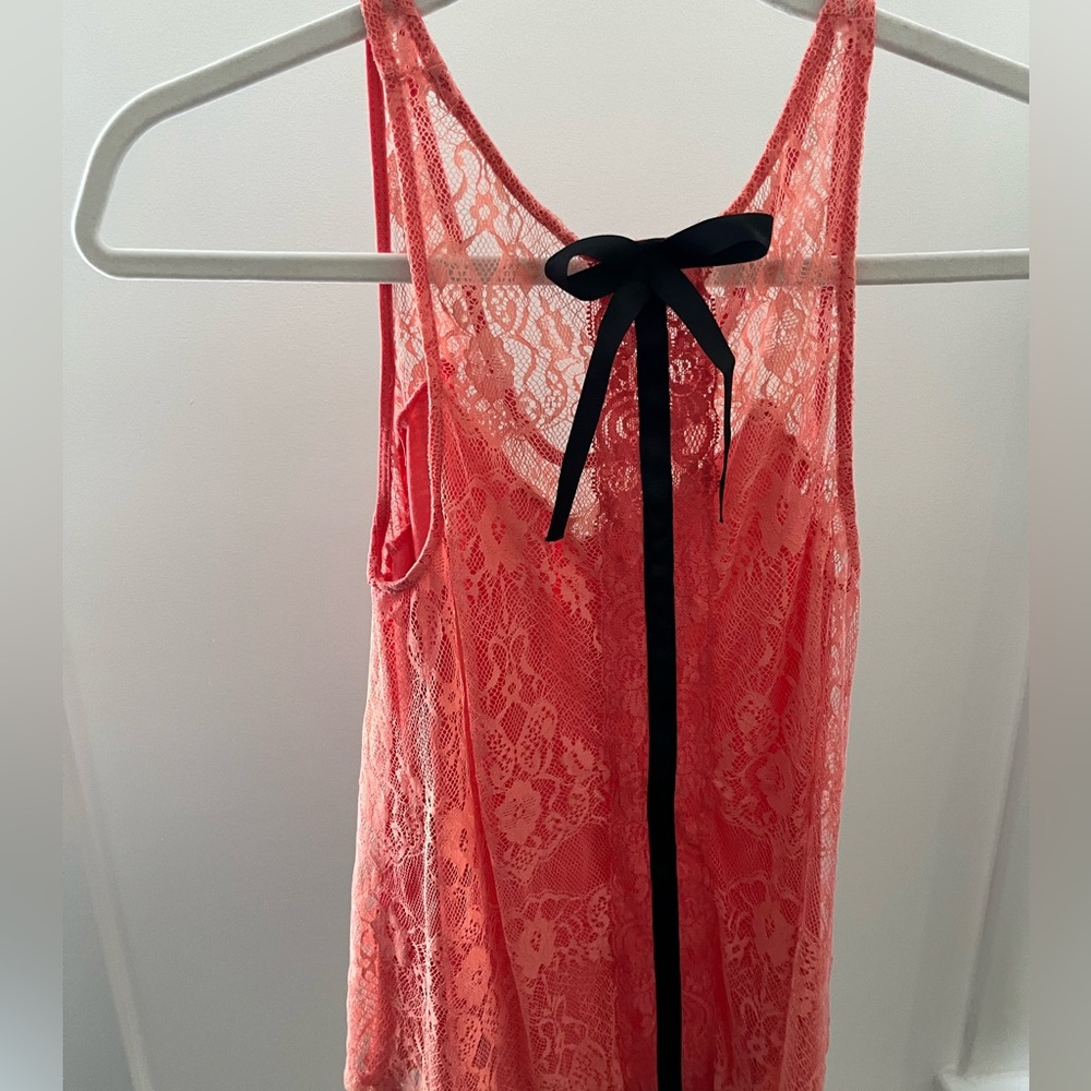 Pins and Needles lacy-back tank top with ribbon